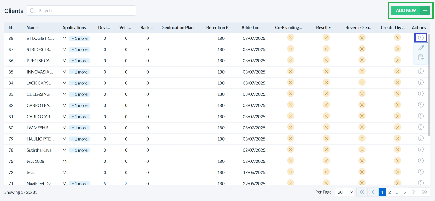 Super Admin Clients List