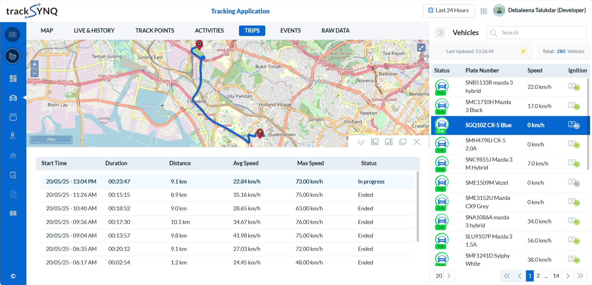 Tracking Vehicle Trips